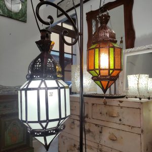 lampadario marocchino metallo e vetro