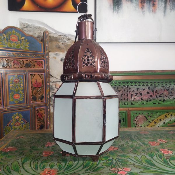 lampada lanterna marocchina vetro satinato