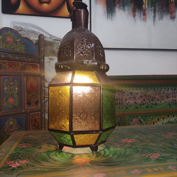 lampada lanterna marocchina vetri colorati
