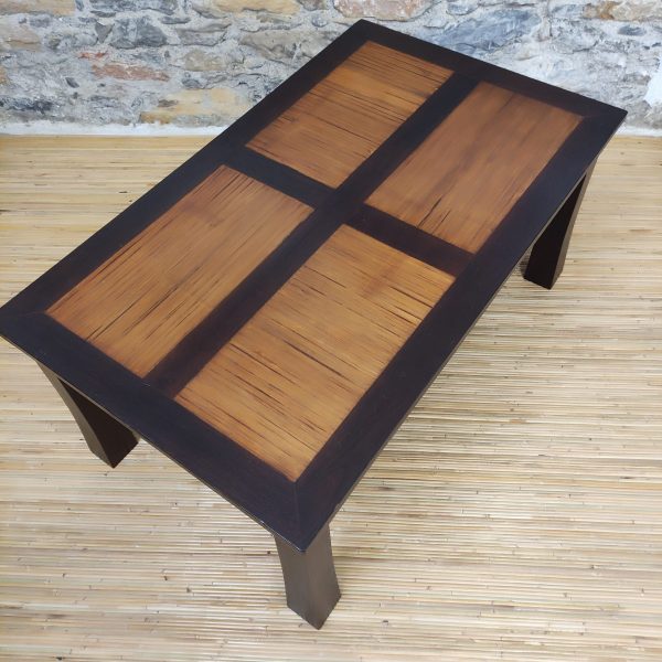 tavolino stile giapponese in teak e bamboo
