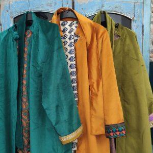 giacca in velluto e sari reversibile tanti colori