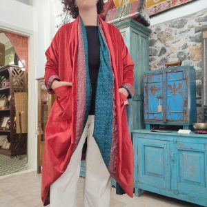 spolverino donna reversibile in velluto e sari