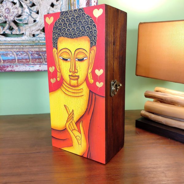 SCATOLA PORTAGIOIE CON BUDDHA DIPINTO A MANO
