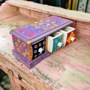 cassettiera da tavolo viola cassetti ceramica