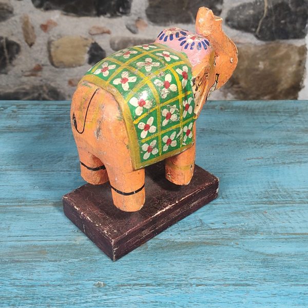 elefante indiano dipinto a mano in legno
