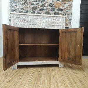 Alternative view of CREDENZA BIANCA INTAGLIATA INDIANA