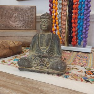 STATUETTA IN PIETRA DEL BUDDHA SEDUTO