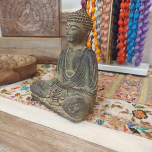 STATUETTA IN PIETRA DEL BUDDHA SEDUTO