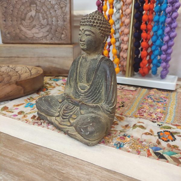 STATUETTA IN PIETRA DEL BUDDHA SEDUTO