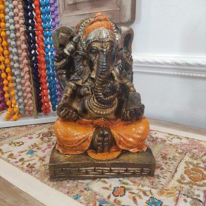 STATUA DELLA DIVINITà GANESH realizzata in resina e dipinta a mano decorazione per la casa