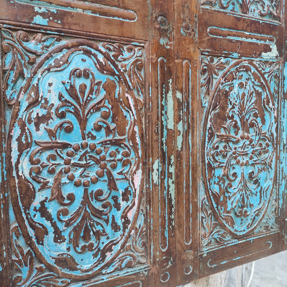 finestra indiana blu decorazione da parete