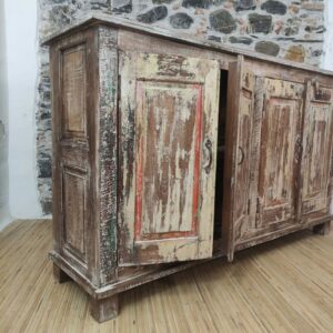 credenza indiana rustica artigianale in legno massiccio