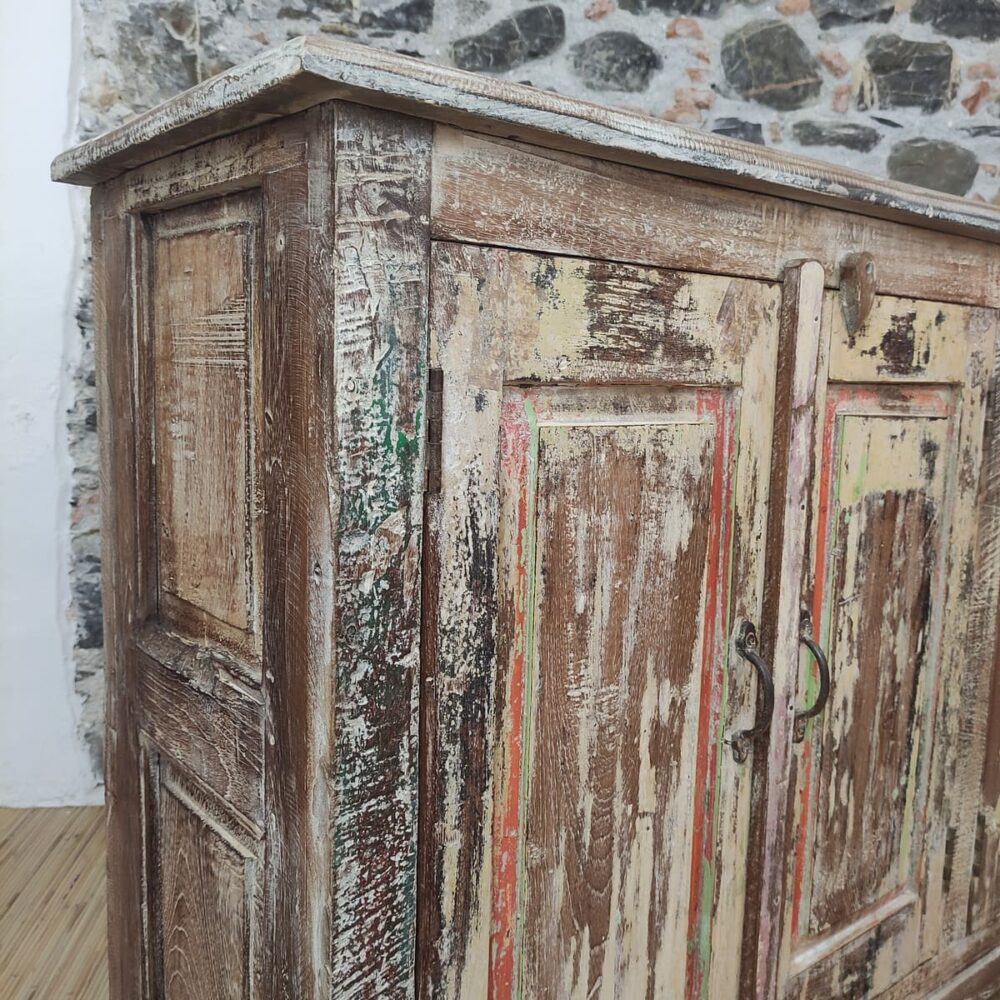 credenza indiana rustica multicolore