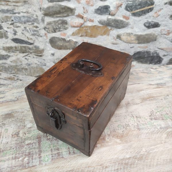 Portagioie con specchio indiano in legno