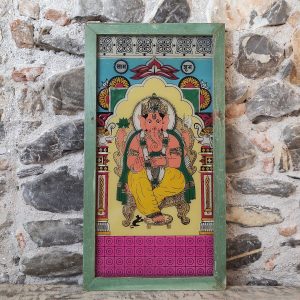 Ganesh stampa su vetro quadro vintage