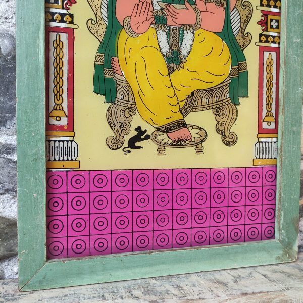 dettaglio di Ganesh stampa su vetro quadro vintage