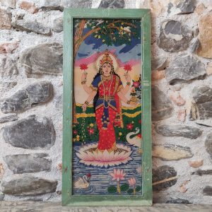 quadro stampa su vetro vintage raffigurante dea lakshmi