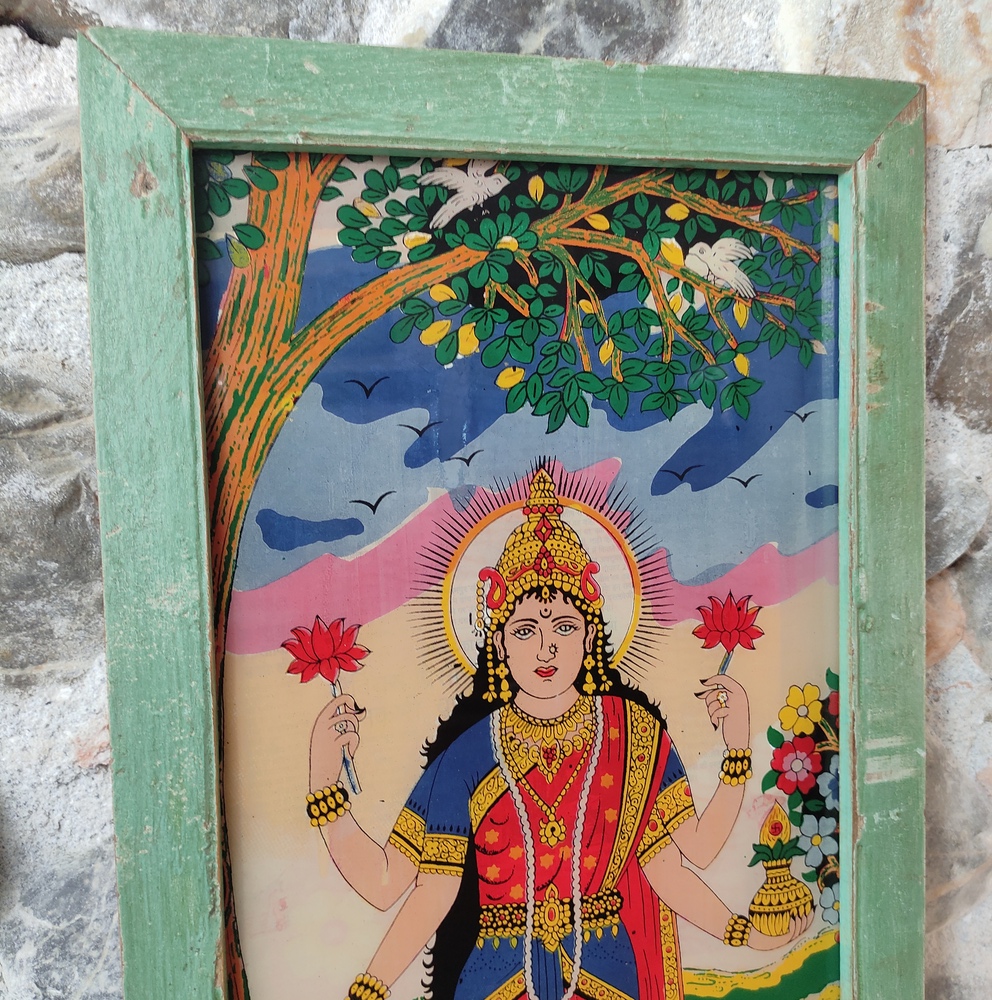 dettaglio dea lakshmi dea india stampa vintage