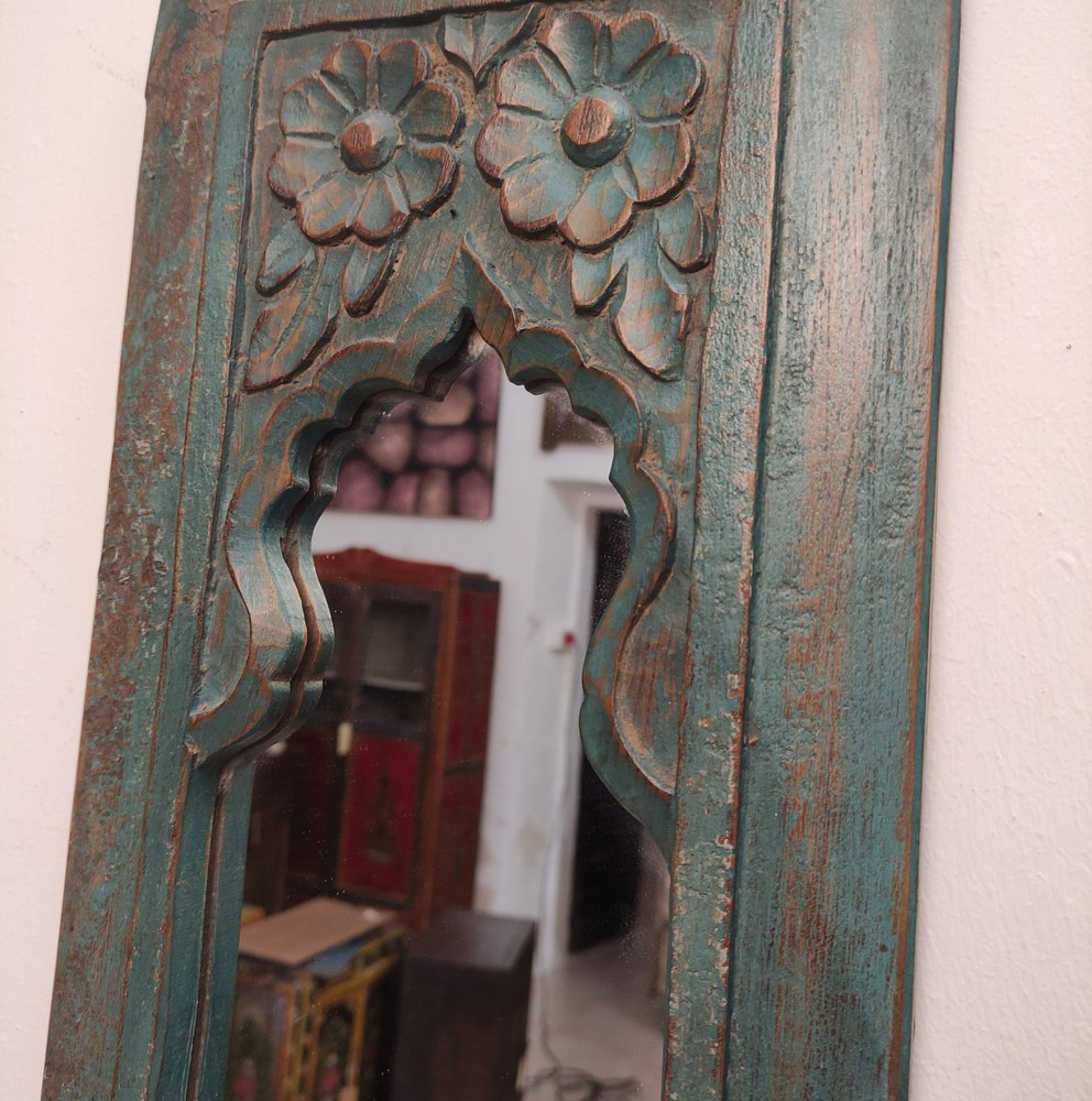 fiori intagliati di specchio decorato indiano