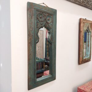 specchio decorato indiano rustico