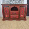 mobile credenza rossa a fiori
