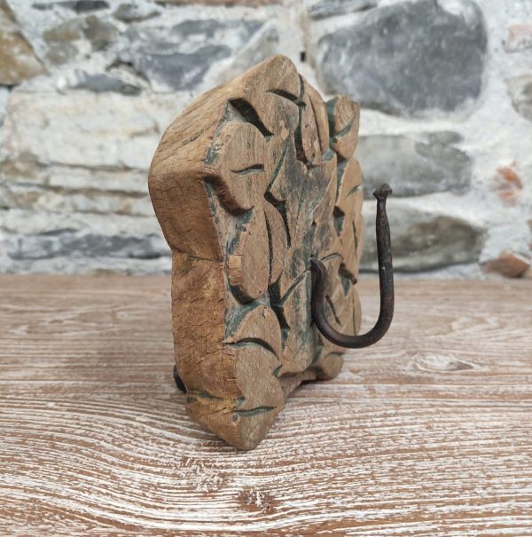 appendiabito da parete legno block print indiano