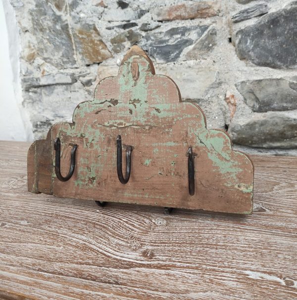 appendiabito legno tre ganci forma a cupola colore scuro