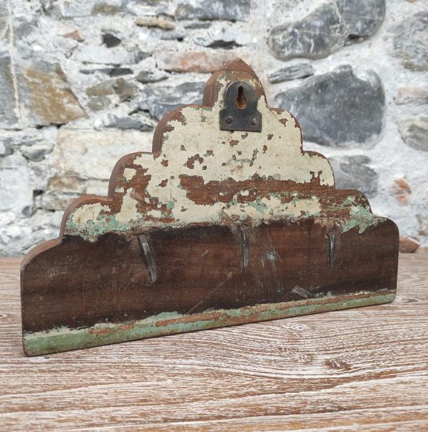 retro di appendiabito legno tre ganci forma a cupola
