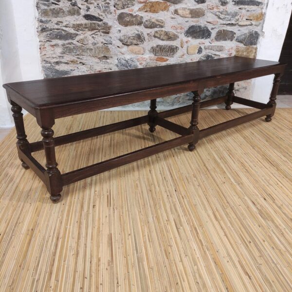 panca in legno scuro coloniale indiana