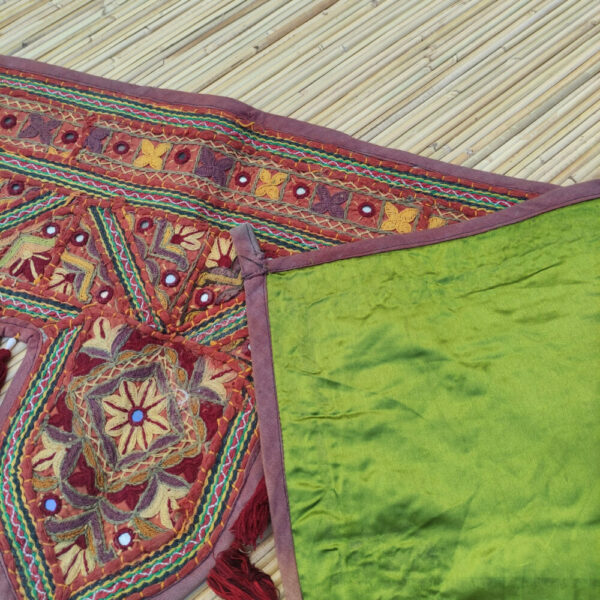 retro in seta verde del sovraporta rettangolare indiano decorazione da parete