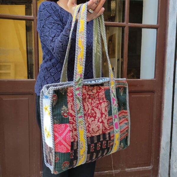 manici della borsa shopping indiana in cotone