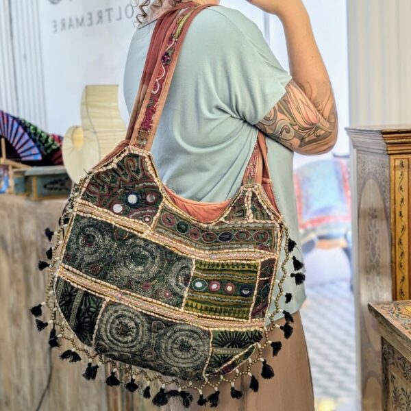 BORSA INDIANA PATCHWORK VERDE