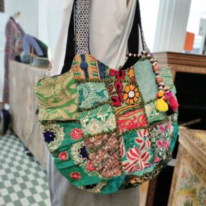 BORSA INDIANA PATCHWORK VERDE