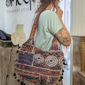 borsa indiana vintage da spalla lavorazione patchwork