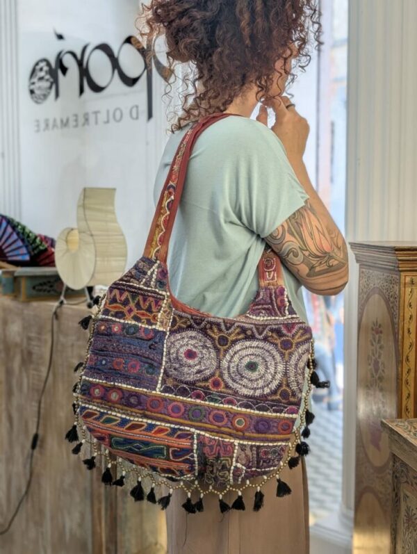 borsa indiana vintage da spalla lavorazione patchwork