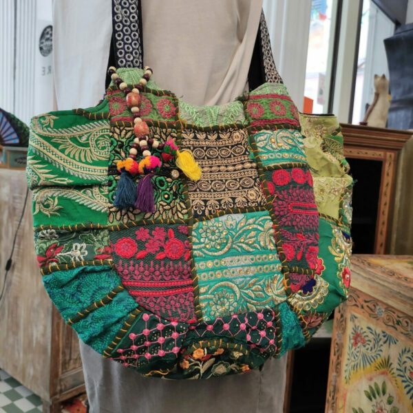 BORSA INDIANA PATCHWORK VERDE - immagine 3