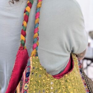 manico a treccia di borsa indiana tonda vintage
