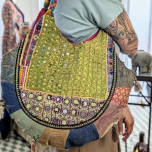 borsa indiana tonda vintage verde
