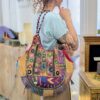 borsa a spalla tonda indiana patchwork