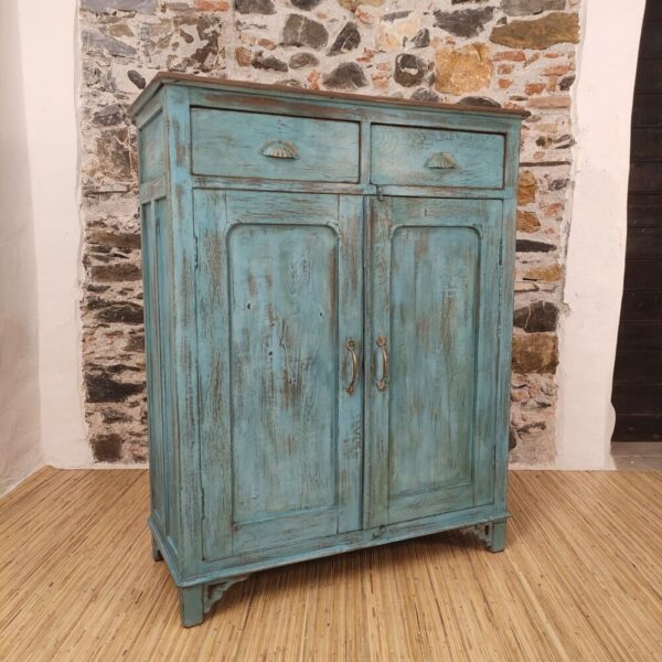 credenza alta azzurra indiana