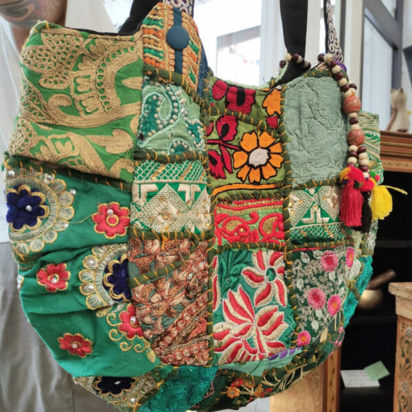BORSA INDIANA PATCHWORK VERDE - immagine 2