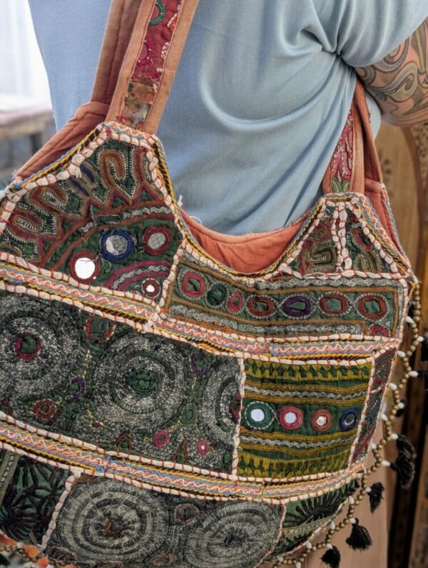BORSA INDIANA PATCHWORK VERDE - immagine 4