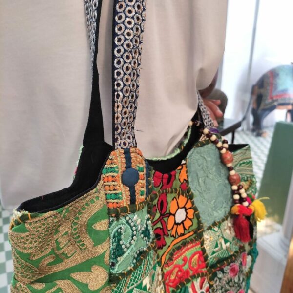 BORSA INDIANA PATCHWORK VERDE - immagine 5