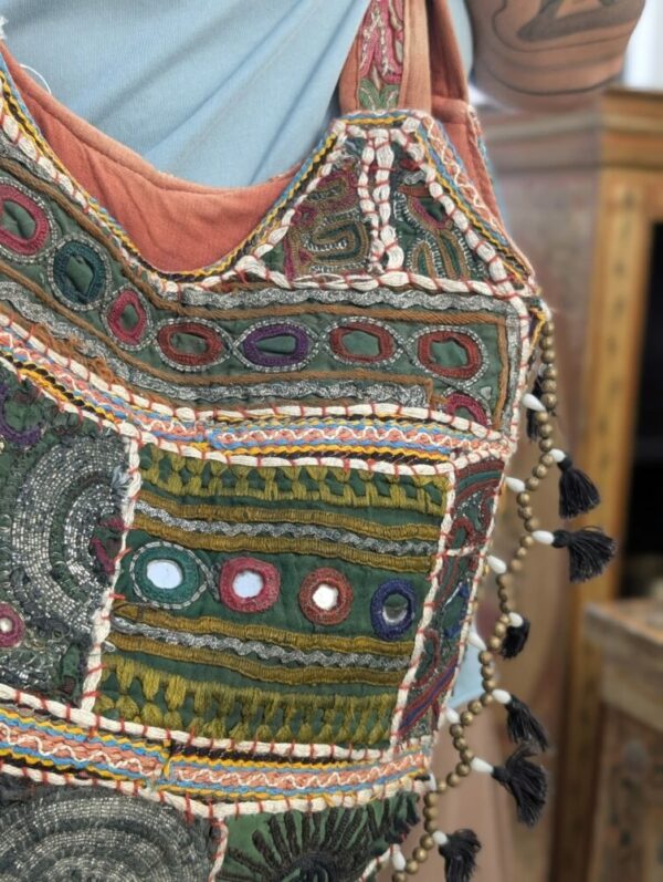 BORSA INDIANA PATCHWORK VERDE - immagine 5