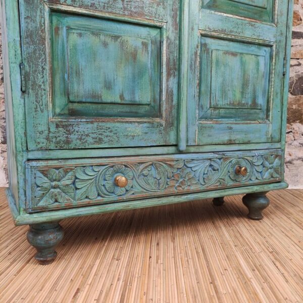 DISPENSA VERDE A VETRI VINTAGE - immagine 3