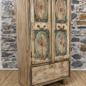 armadietto vintage decorato originale indiano