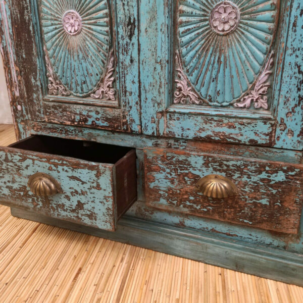cassetti armadietto vintage blu indiano