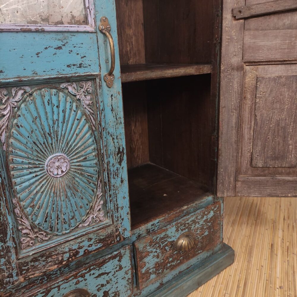 colore originale blu armadietto vintage indiano