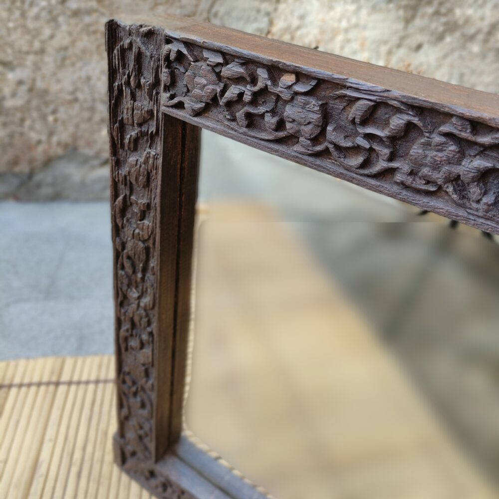 SPECCHIO INDIANO CON CORNICE INTAGLIATA - immagine 3