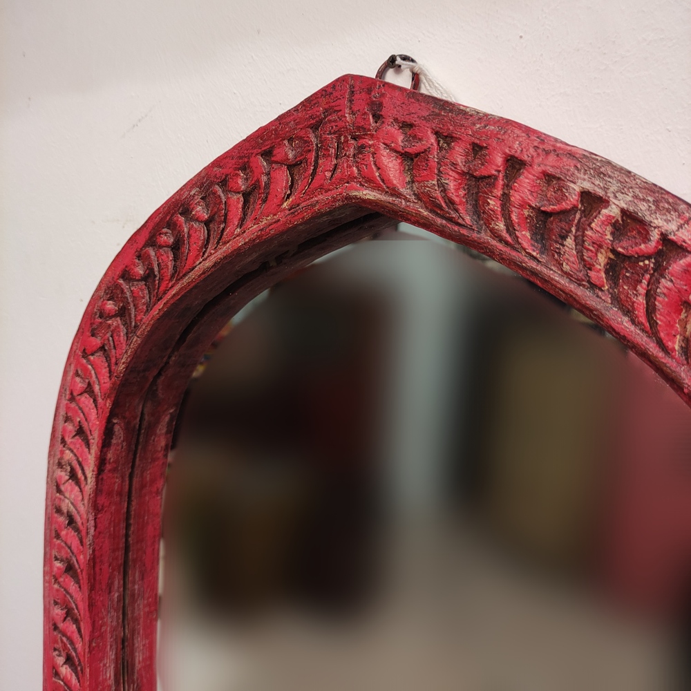 decorazione di specchio rosa indiano forma ad arco